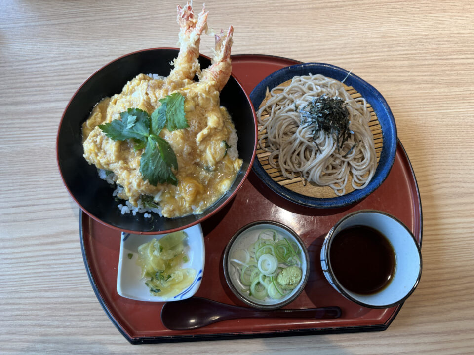 大海老天のふわたま丼と麺