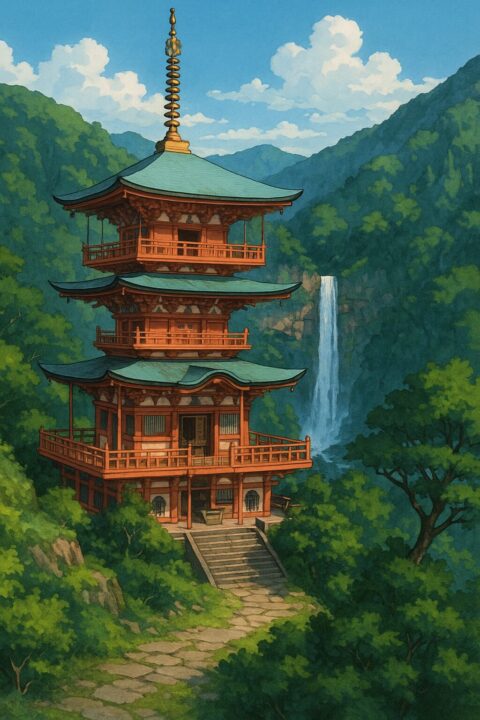 青岸渡寺 ジブリアニメ風イメージ